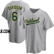 Logan Davidson Men's Oakland Athletics Gray Replica Road Jersey