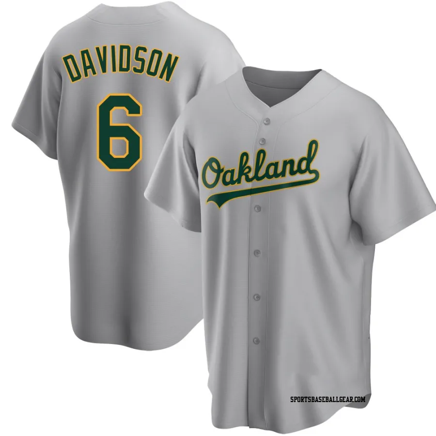 Logan Davidson Men's Oakland Athletics Gray Replica Road Jersey