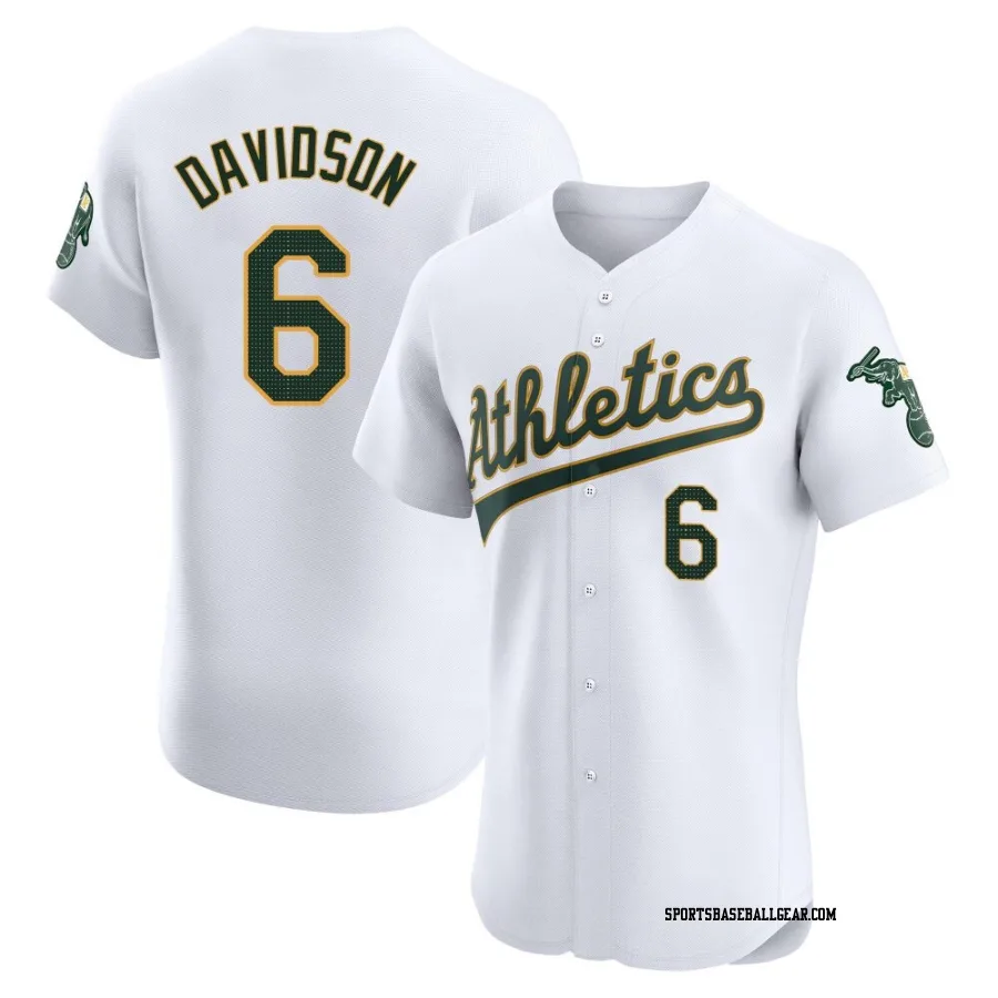 Logan Davidson Men's Oakland Athletics White Elite Home Jersey
