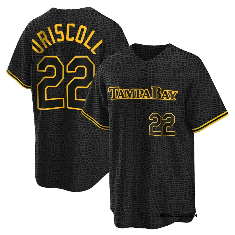 Logan Driscoll Men's Tampa Bay Rays Black Replica Snake Skin City Jersey