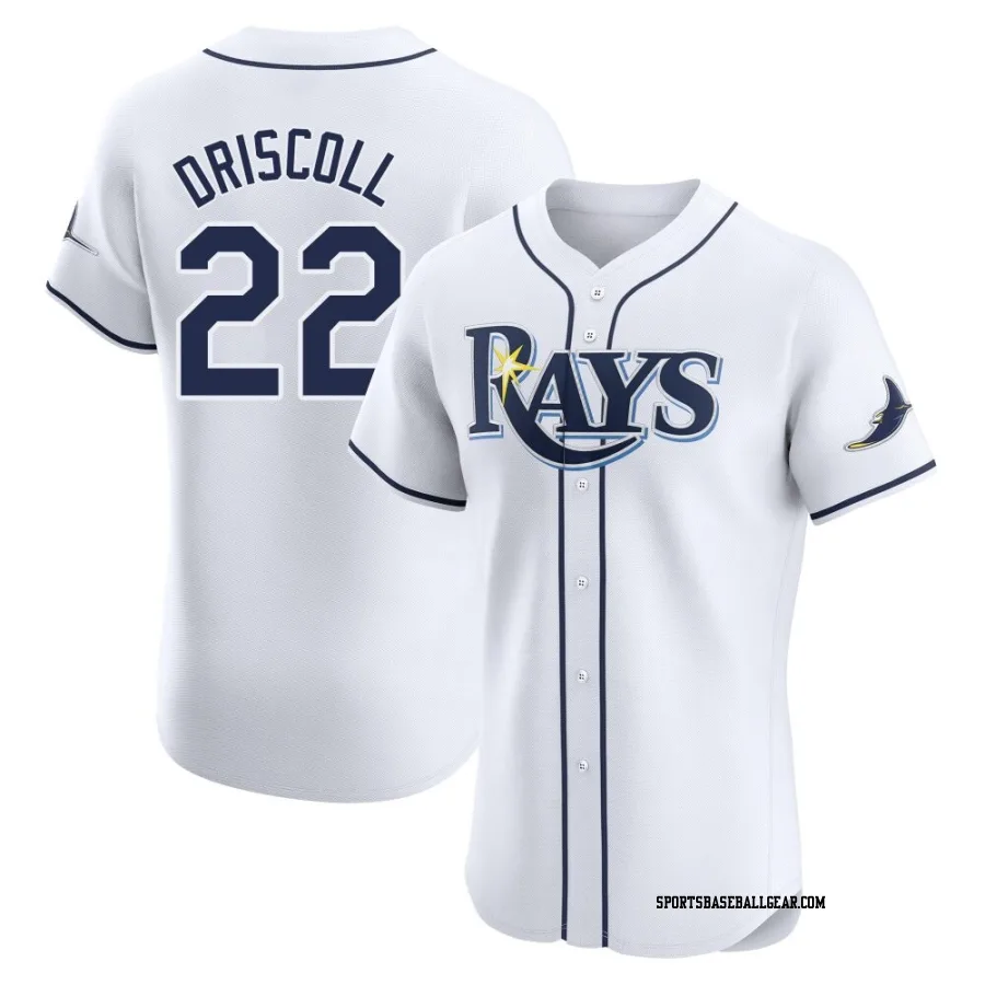 Logan Driscoll Men's Tampa Bay Rays White Elite Home Jersey