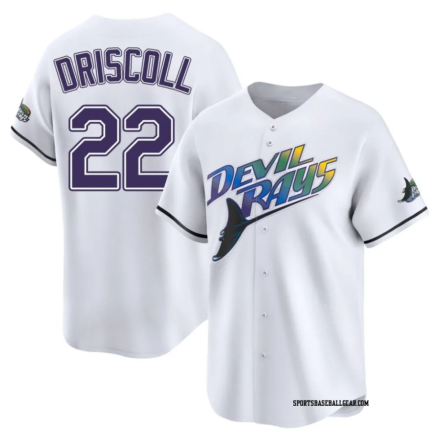 Logan Driscoll Youth Tampa Bay Rays White Limited Throwback Cooperstown Jersey