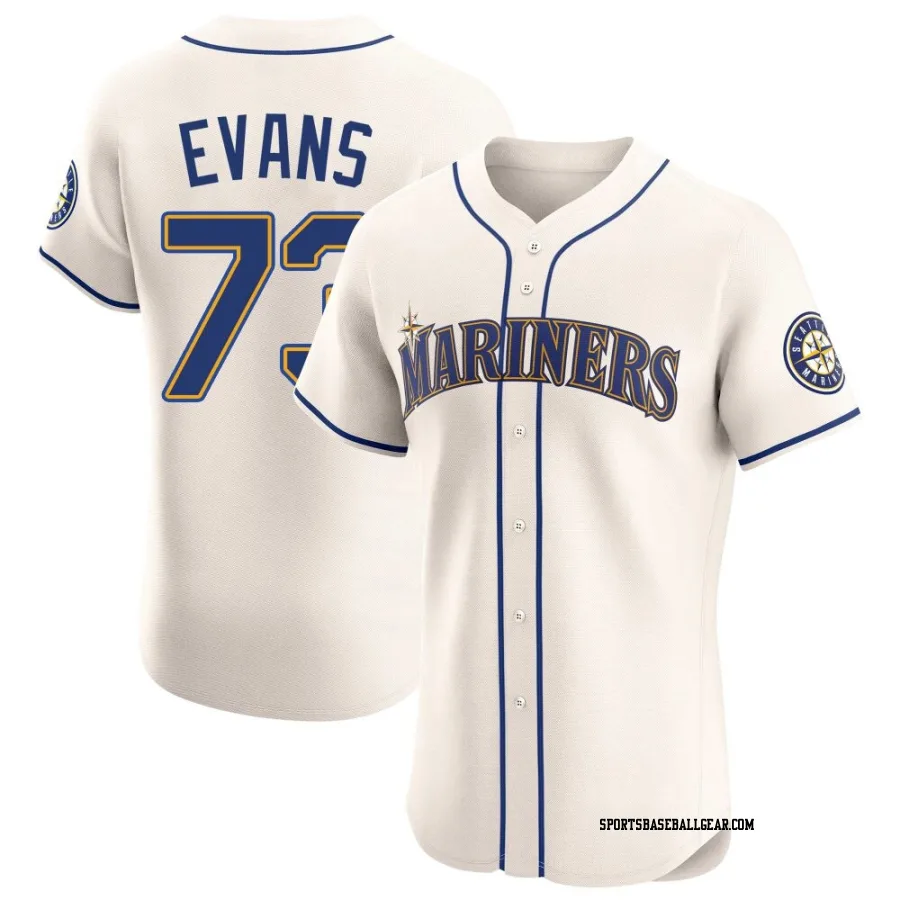 Logan Evans Men's Seattle Mariners Cream Elite Alternate Jersey