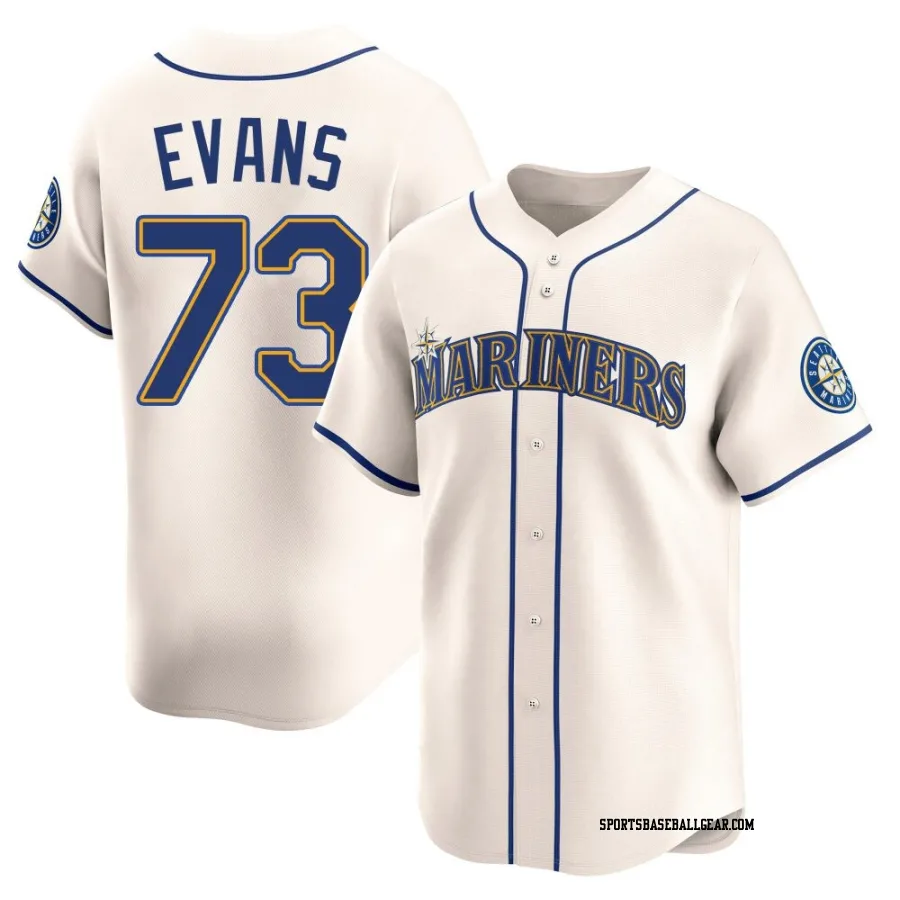 Logan Evans Men's Seattle Mariners Cream Limited Alternate Jersey