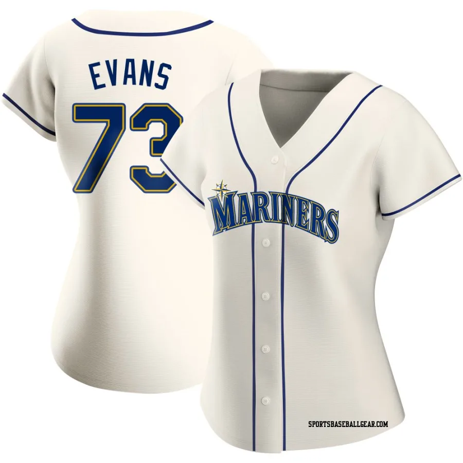 Logan Evans Women's Seattle Mariners Cream Authentic Alternate Jersey