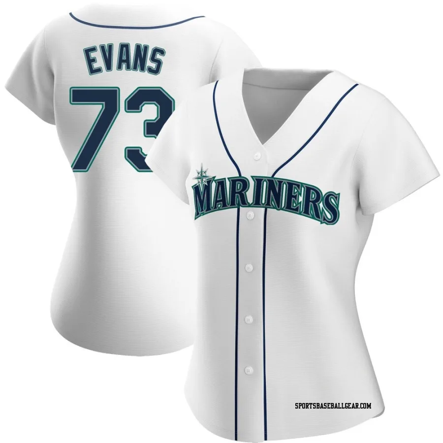 Logan Evans Women's Seattle Mariners White Authentic Home Jersey