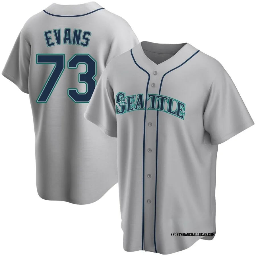 Logan Evans Youth Seattle Mariners Gray Replica Road Jersey
