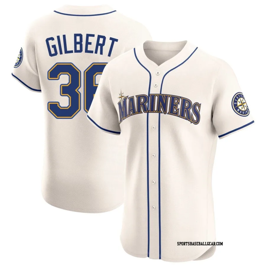 Logan Gilbert Men's Seattle Mariners Cream Elite Alternate Jersey