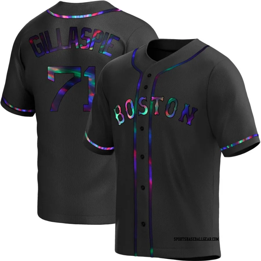 Logan Gillaspie Men's Boston Red Sox Black Holographic Replica Alternate Jersey