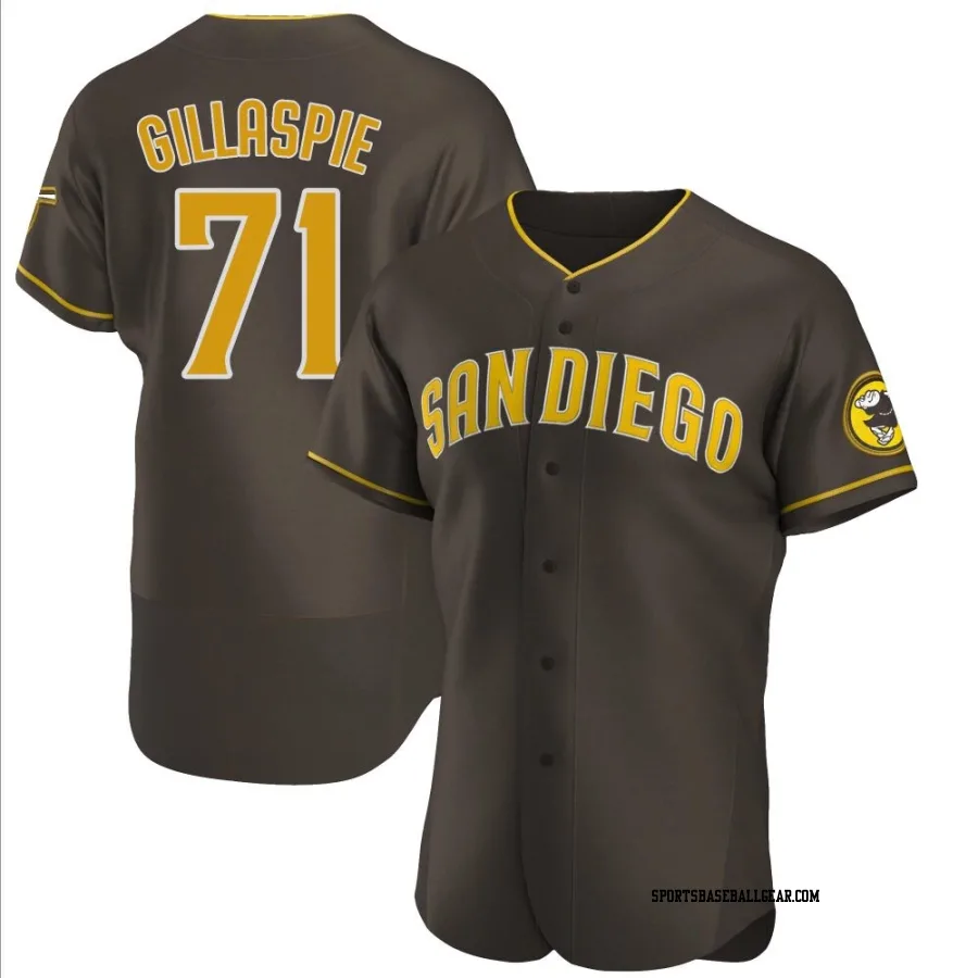 Logan Gillaspie Men's San Diego Padres Brown Authentic Road Jersey