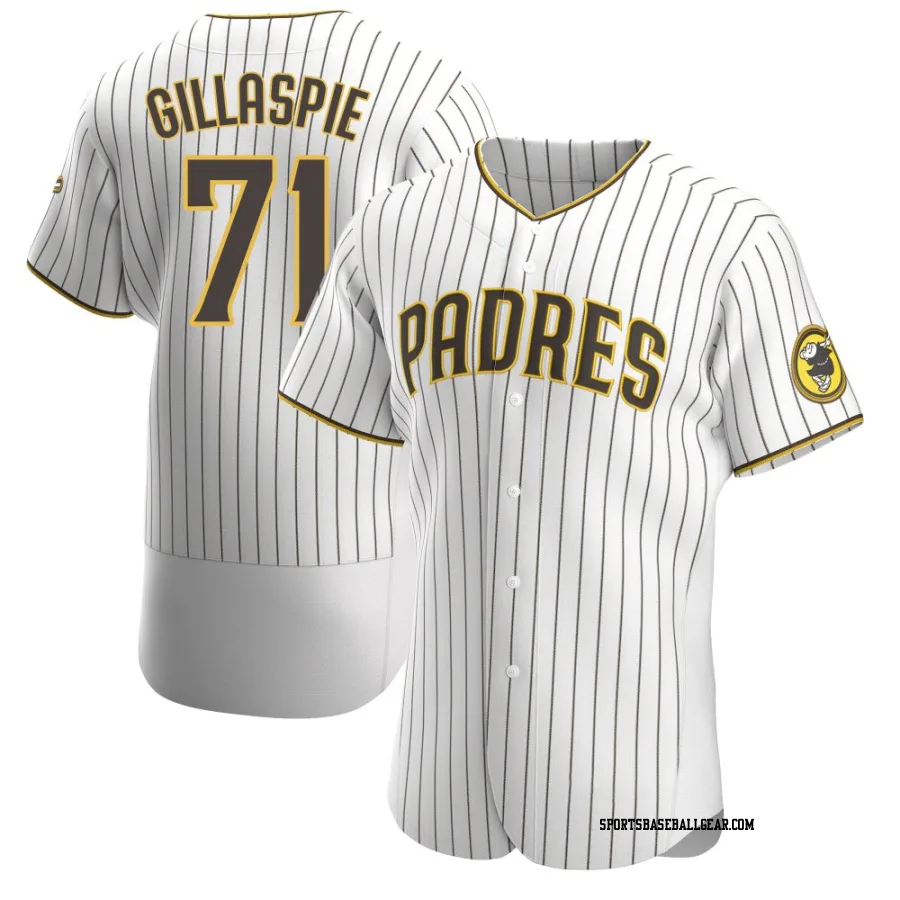 Logan Gillaspie Men's San Diego Padres White/Brown Authentic Home Jersey
