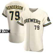 Logan Henderson Men's Milwaukee Brewers Cream Authentic Home Jersey