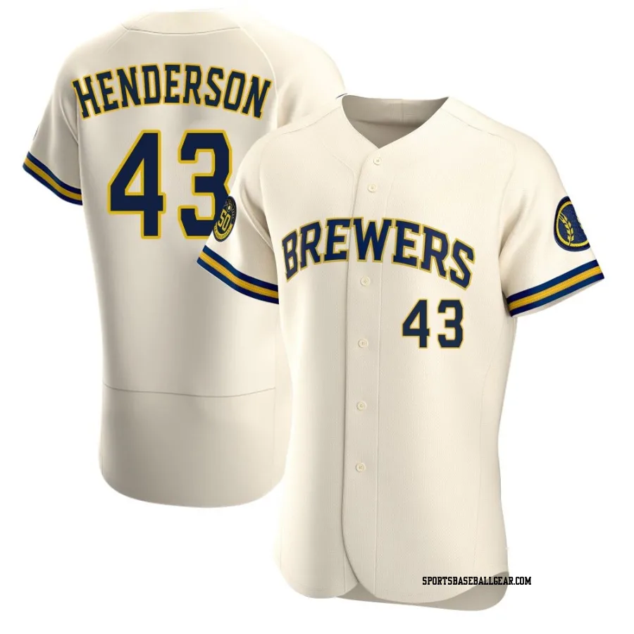 Logan Henderson Men's Milwaukee Brewers Cream Authentic Home Jersey