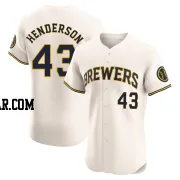 Logan Henderson Men's Milwaukee Brewers Cream Elite Home Jersey