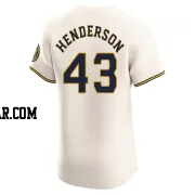 Logan Henderson Men's Milwaukee Brewers Cream Elite Home Jersey