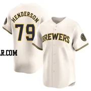 Logan Henderson Men's Milwaukee Brewers Cream Limited Home Jersey