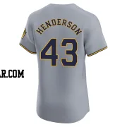 Logan Henderson Men's Milwaukee Brewers Gray Elite Road Jersey