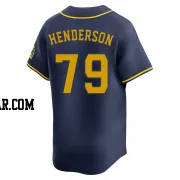 Logan Henderson Men's Milwaukee Brewers Navy Limited Alternate Jersey