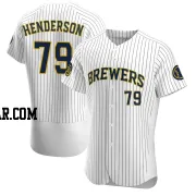 Logan Henderson Men's Milwaukee Brewers White Authentic Alternate Jersey
