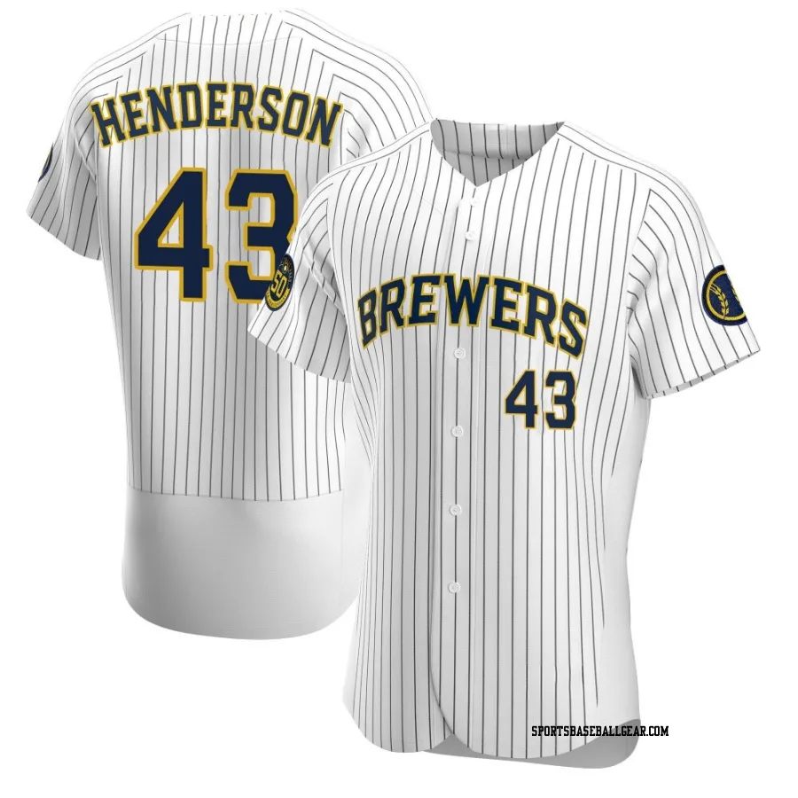 Logan Henderson Men's Milwaukee Brewers White Authentic Alternate Jersey