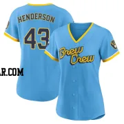 Logan Henderson Women's Milwaukee Brewers Blue Authentic Powder 2022 City Connect Jersey