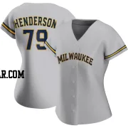 Logan Henderson Women's Milwaukee Brewers Gray Authentic Road Jersey