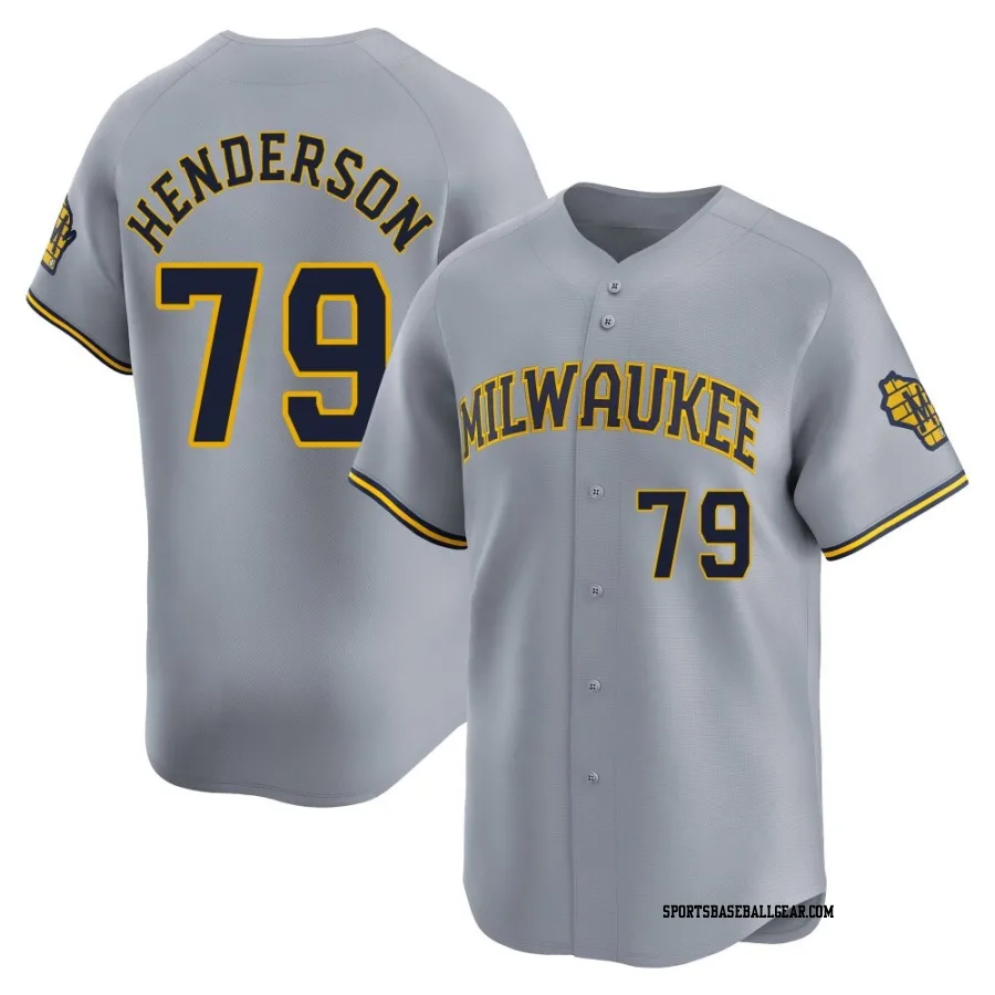 Logan Henderson Youth Milwaukee Brewers Gray Limited Away Jersey