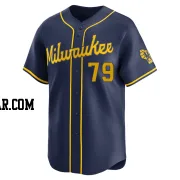 Logan Henderson Youth Milwaukee Brewers Navy Limited Alternate Jersey