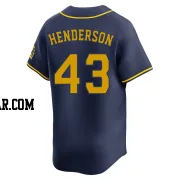 Logan Henderson Youth Milwaukee Brewers Navy Limited Alternate Jersey