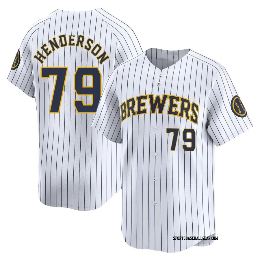 Logan Henderson Youth Milwaukee Brewers White Limited Alternate Jersey