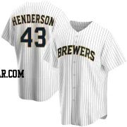 Logan Henderson Youth Milwaukee Brewers White Replica Home Jersey