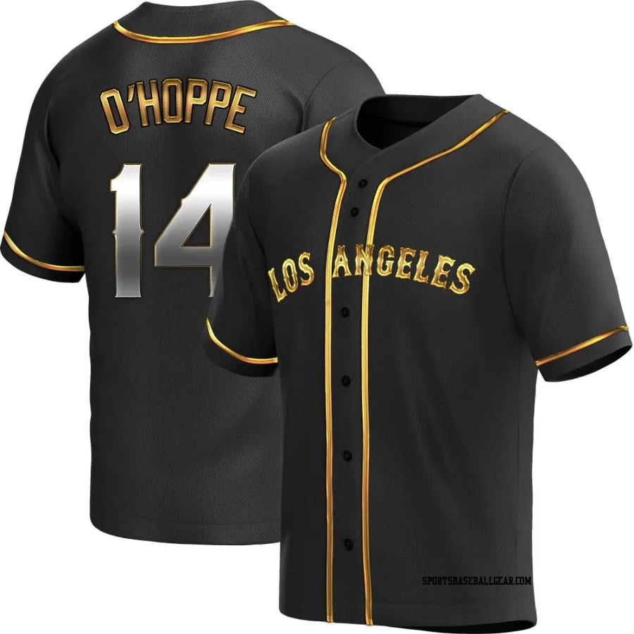 Logan O'Hoppe Men's Los Angeles Angels Black Golden Replica Alternate Jersey
