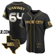Logan VanWey Men's Houston Astros Black/Gold Authentic 2023 Space City Ready 2 Reign Flex Base Jersey