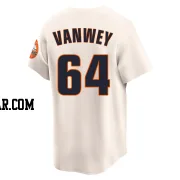 Logan VanWey Men's Houston Astros Cream Limited Throwback Cooperstown Collection Jersey