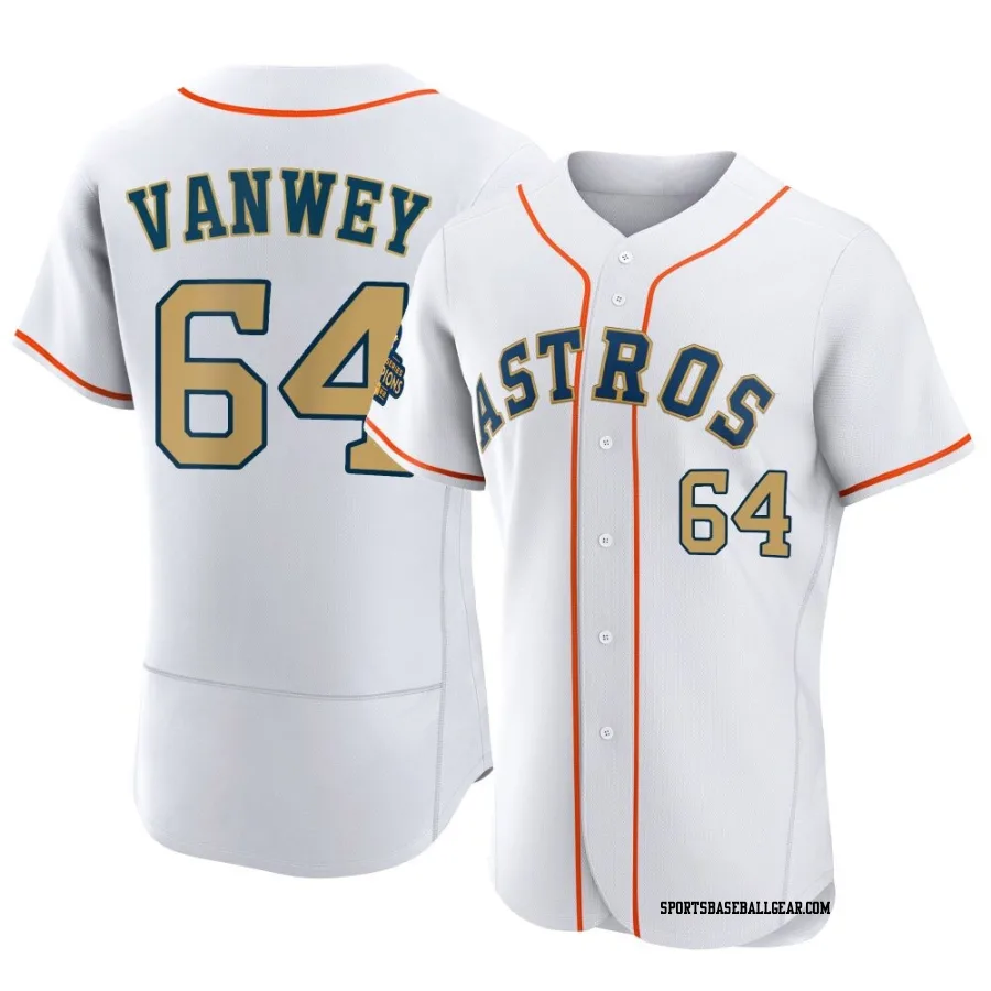 Logan VanWey Men's Houston Astros Gold Authentic White 2023 Collection Jersey