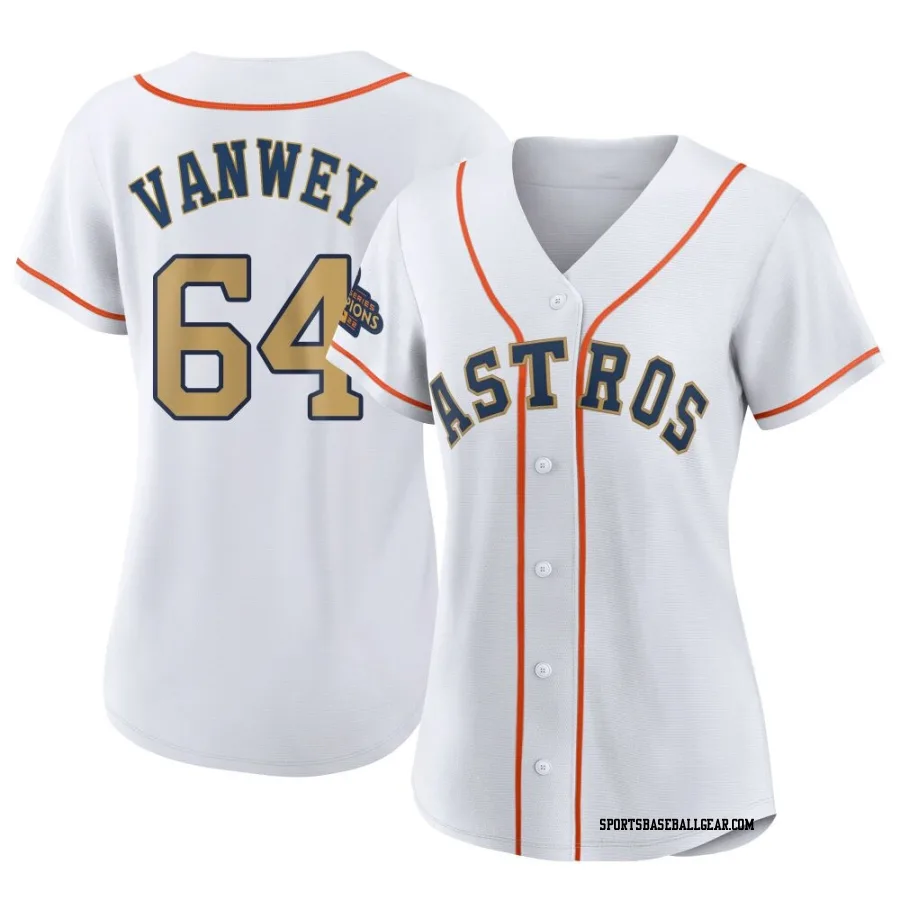 Logan VanWey Women's Houston Astros Gold Authentic White 2023 Collection Jersey