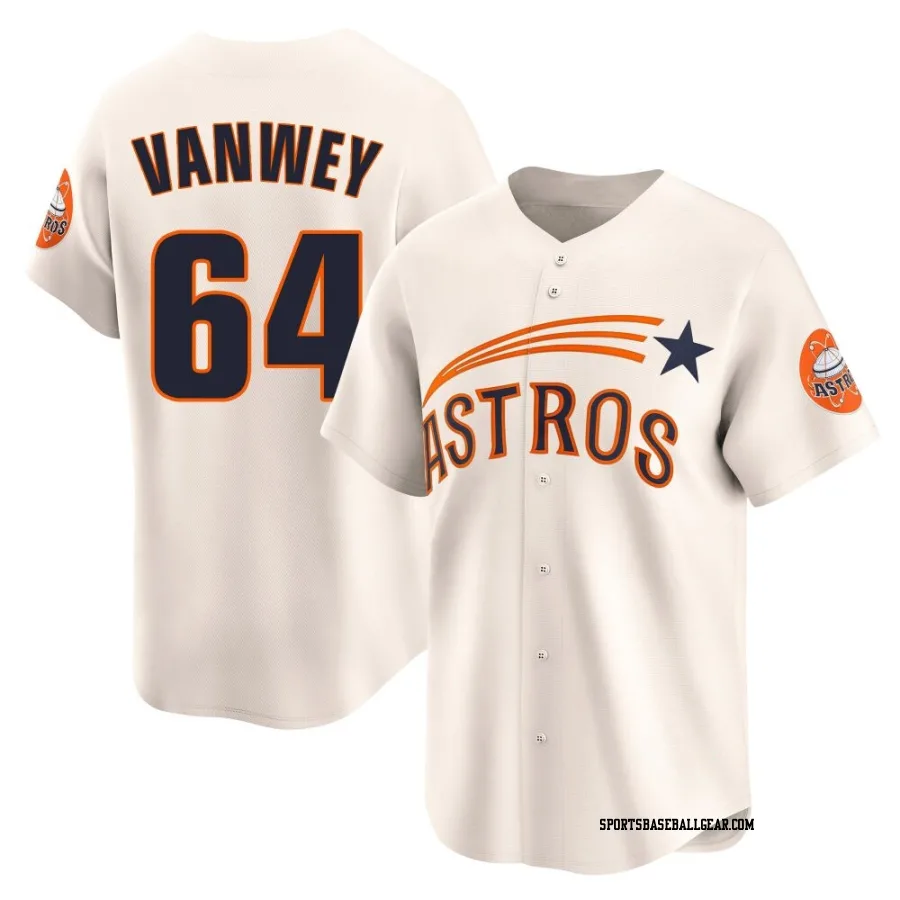 Logan VanWey Youth Houston Astros Cream Limited Throwback Cooperstown Collection Jersey