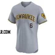 Lorenzo Cain Men's Milwaukee Brewers Gray Elite Road Jersey