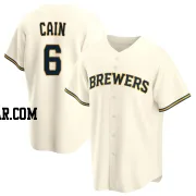 Lorenzo Cain Youth Milwaukee Brewers Cream Replica Home Jersey