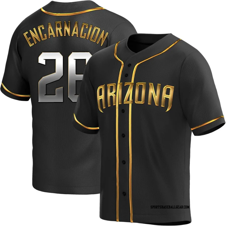 Lorenzo Encarnacion Men's Arizona Diamondbacks Black Golden Replica Alternate Jersey