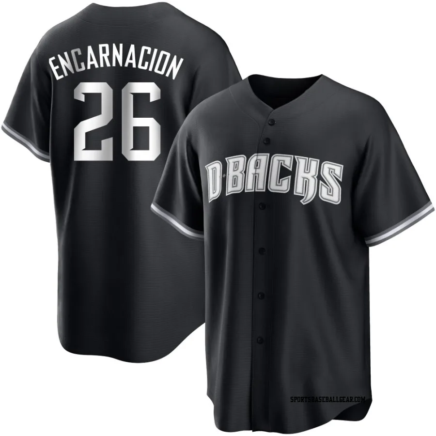 Lorenzo Encarnacion Men's Arizona Diamondbacks Black/White Replica Jersey