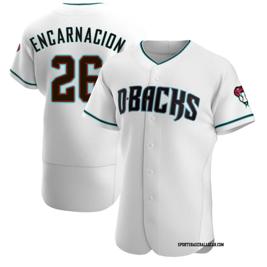 Lorenzo Encarnacion Men's Arizona Diamondbacks White/Teal Authentic Alternate Jersey