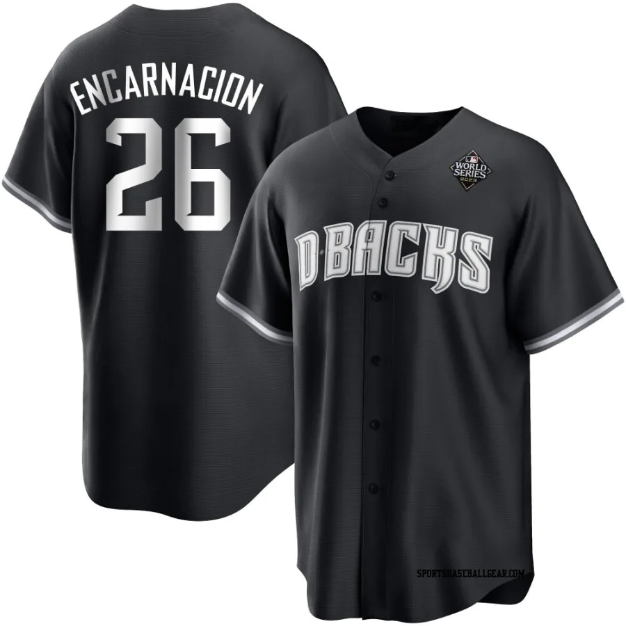 Lorenzo Encarnacion Youth Arizona Diamondbacks White Replica Black 2023 World Series Jersey