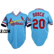 Lou Brock Men's St. Louis Cardinals Blue Authentic Throwback Jersey