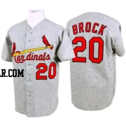 Lou Brock Men's St. Louis Cardinals Grey Replica Throwback Jersey