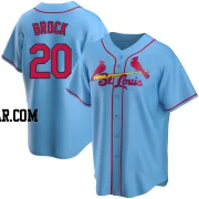 Lou Brock Men's St. Louis Cardinals Light Blue Replica Alternate Jersey