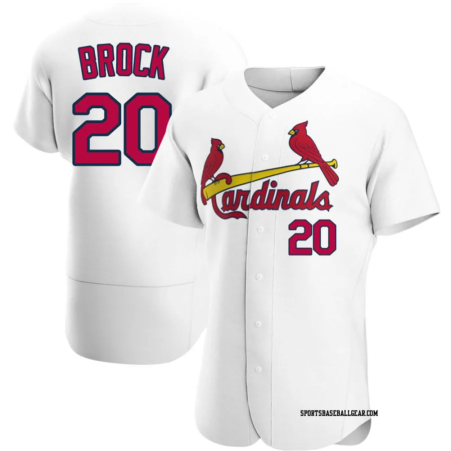 Lou Brock Men's St. Louis Cardinals White Authentic Home Jersey