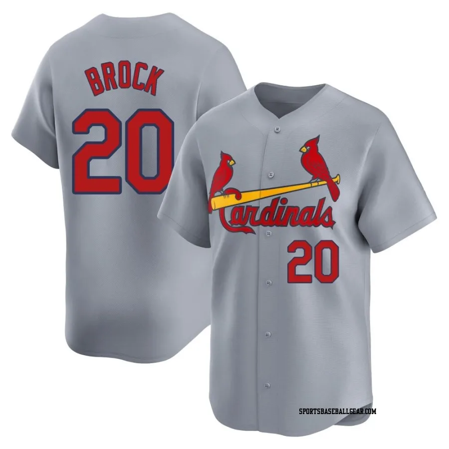 Lou Brock Youth St. Louis Cardinals Gray Limited Away Jersey