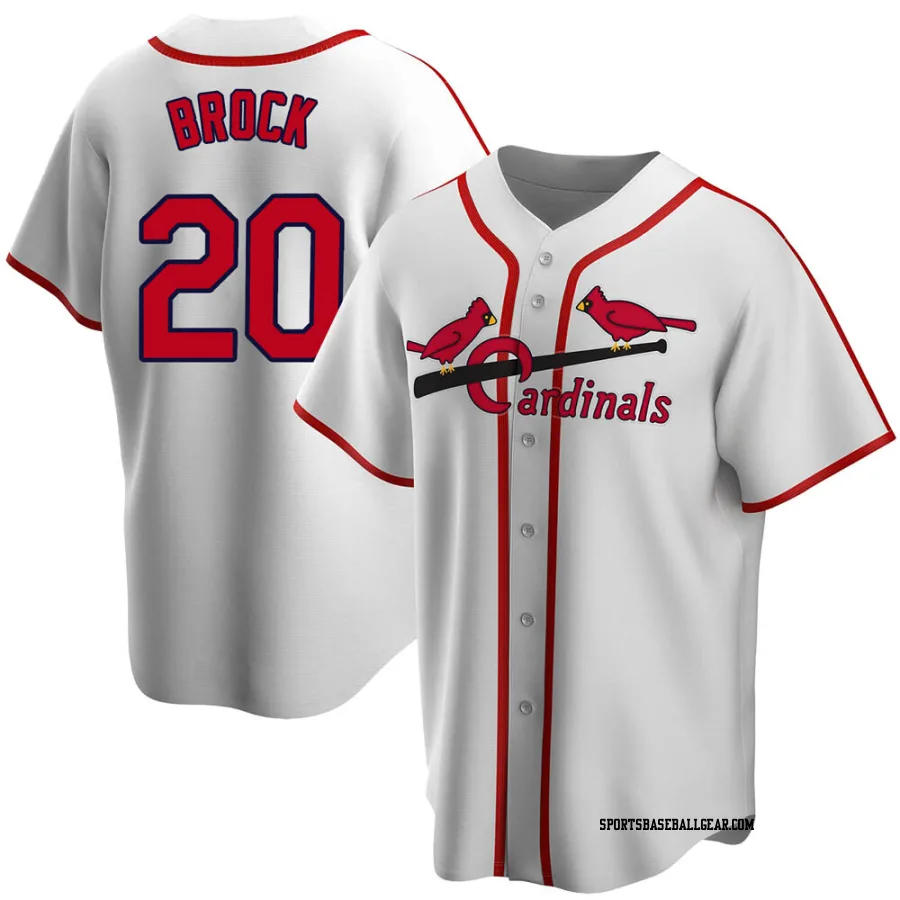 Lou Brock Youth St. Louis Cardinals White Home Cooperstown Collection Jersey