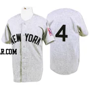 Lou Gehrig Men's New York Yankees Grey Replica 1939 Throwback Jersey